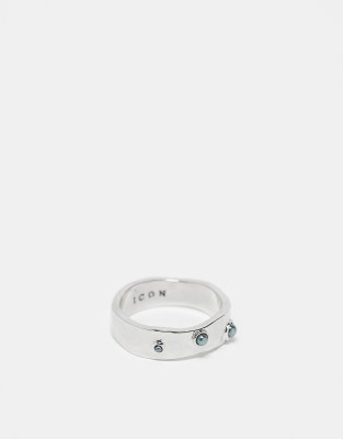 Icon Brand seasonal pearl band ring in silver