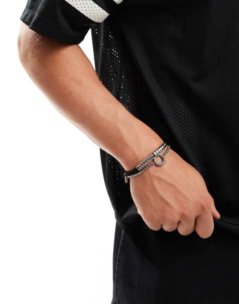 Icon Brand - Set van gewikkelde armbanden in zilver - view 1