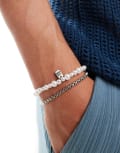 [Icon Brand] Icon Brand Seventies City compass combo bracelet set in silver No Size SILVER