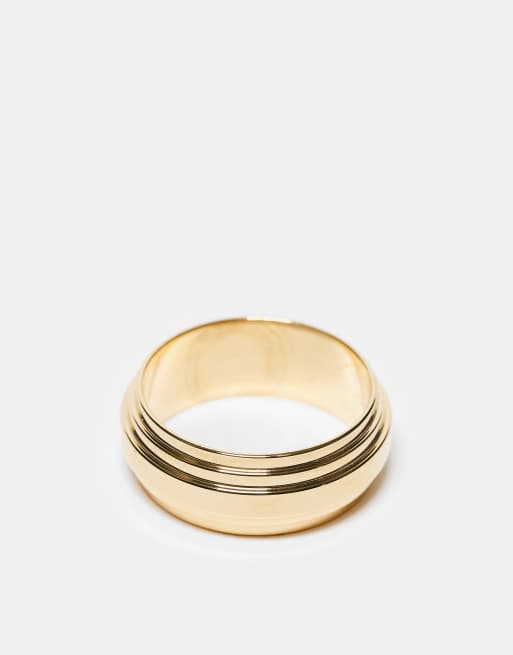 Icon Brand – Seventies City – Guldfärgad ring i rostfritt stål med deco-stil