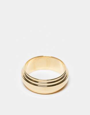 Icon Brand seventies city stainless steel deco band ring in gold