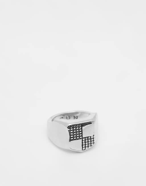 Icon Brand shield signet pinky ring in silver