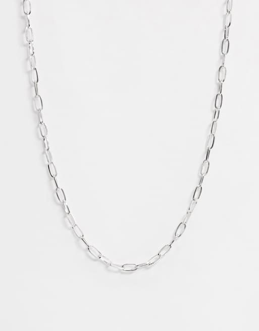 Icon Brand silver neck chain with oval links | ASOS