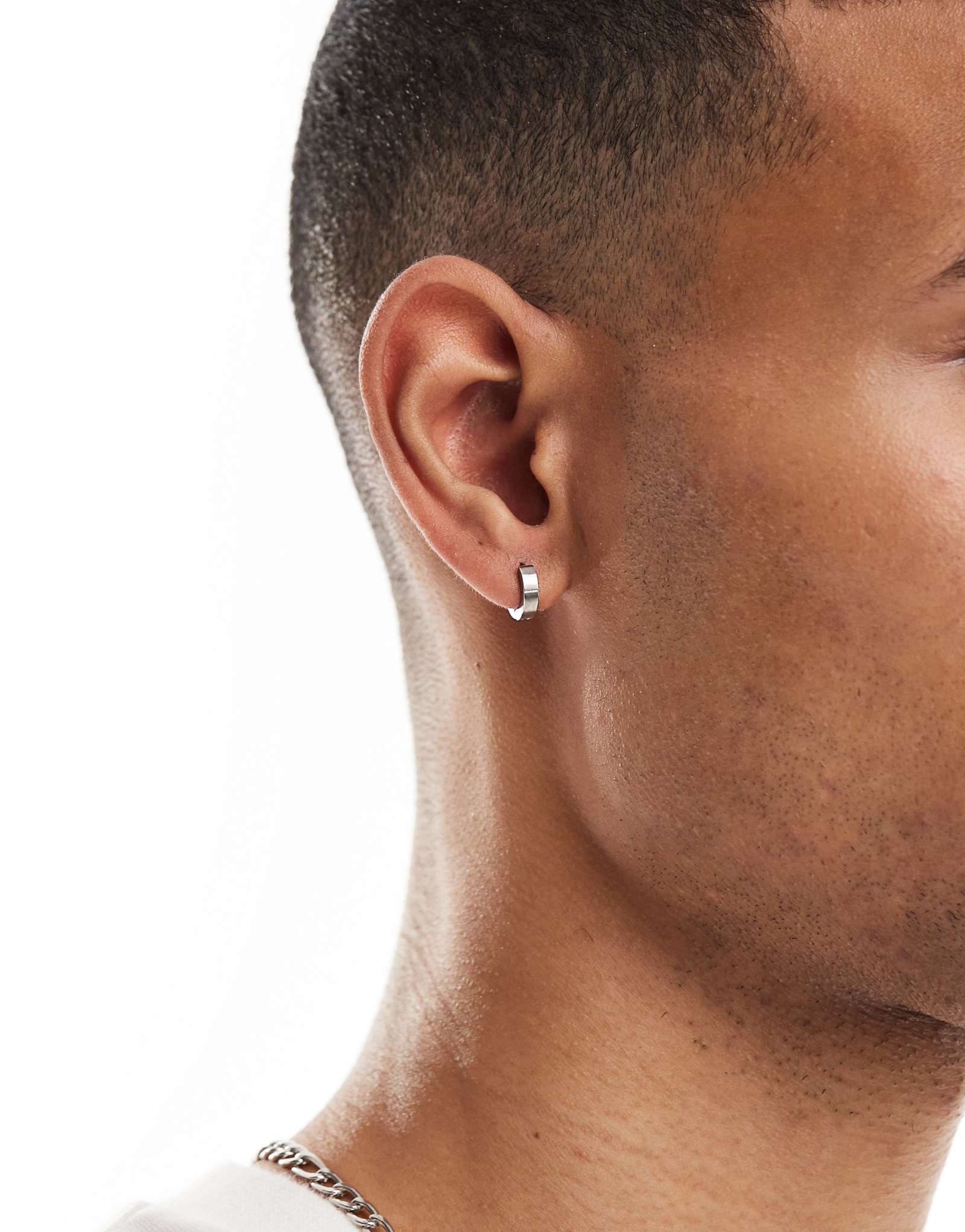 Фирменная серьга-обруч Icon с одним отверстием на петлях из нержавеющей стали