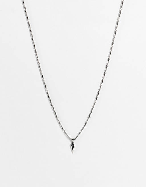  Icon Brand stainless steel arrow necklace in silver 