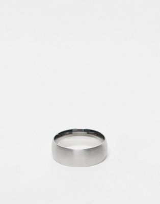 Icon Brand stainless steel brushed band ring in silver