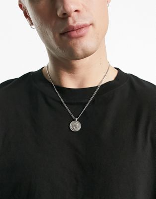 Icon Brand stainless steel coin pendant necklace in silver
