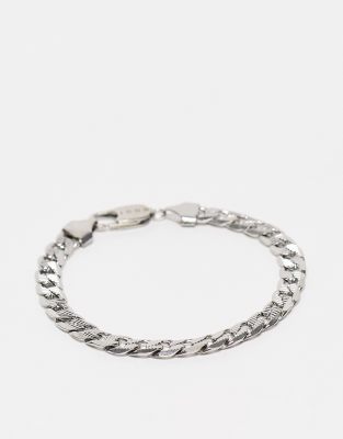 Icon Brand stainless steel crimped chain bracelet in silver - ASOS Price Checker