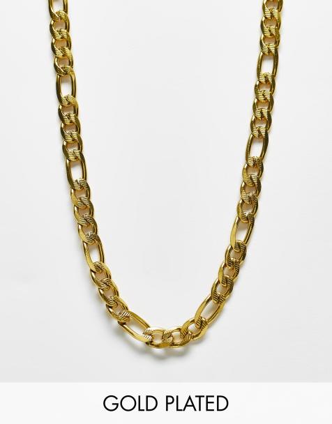 Icon Brand stainless steel figaro chain necklace plated in 14k gold - view 1