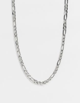 Icon Brand stainless steel figaro neckchain in silver - ASOS Price Checker