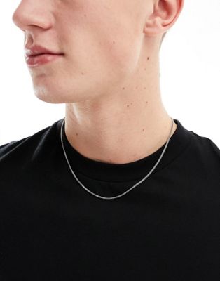 Icon Brand stainless steel fine mesh chain necklace in silver - ASOS Price Checker