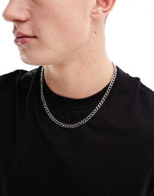 Icon Brand stainless steel heavy link chain necklace in silver - ASOS Price Checker