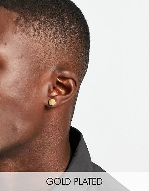 ASOS 9mm Hoop Earrings in Gold Metallic Mens Jewellery Earrings and ear cuffs for Men 