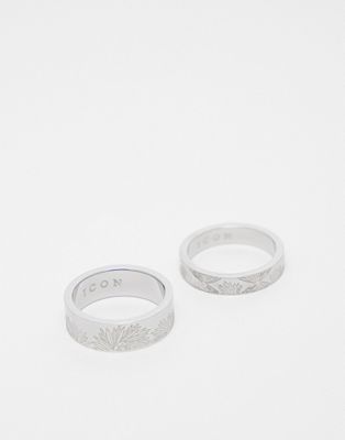 Icon Brand stainless steel hyalus ring set in silver