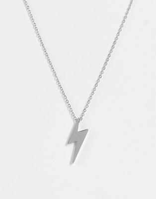 Icon Brand stainless steel lightening bolt necklace in silver