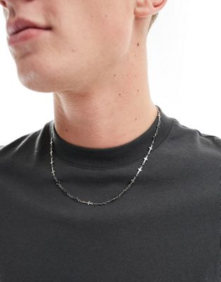 Icon Brand stainless steel linked cross chain necklace in silver