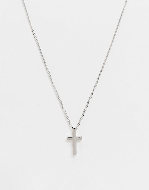 Icon Brand stainless steel neckchain in silver with cross pendant