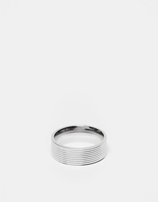 Stainless steel wide sales band ring