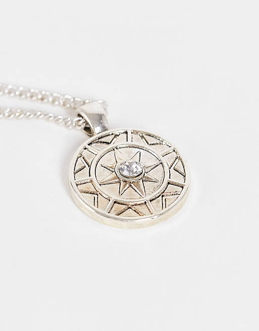 Men Icon Brand star and stone pendant in gold 