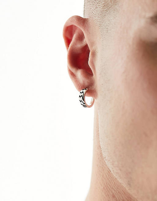 Icon Brand stealth hoop earrings in silver | ASOS