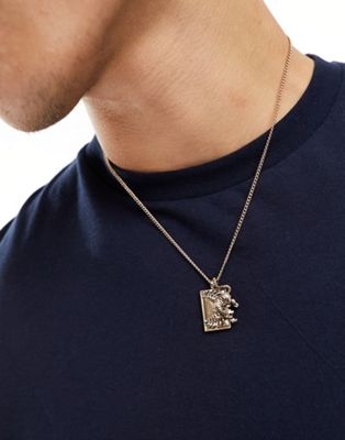Icon Brand stealth pendant necklace in gold - ASOS Price Checker