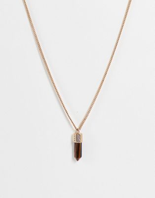 Icon Brand stone prism pendant necklace in gold