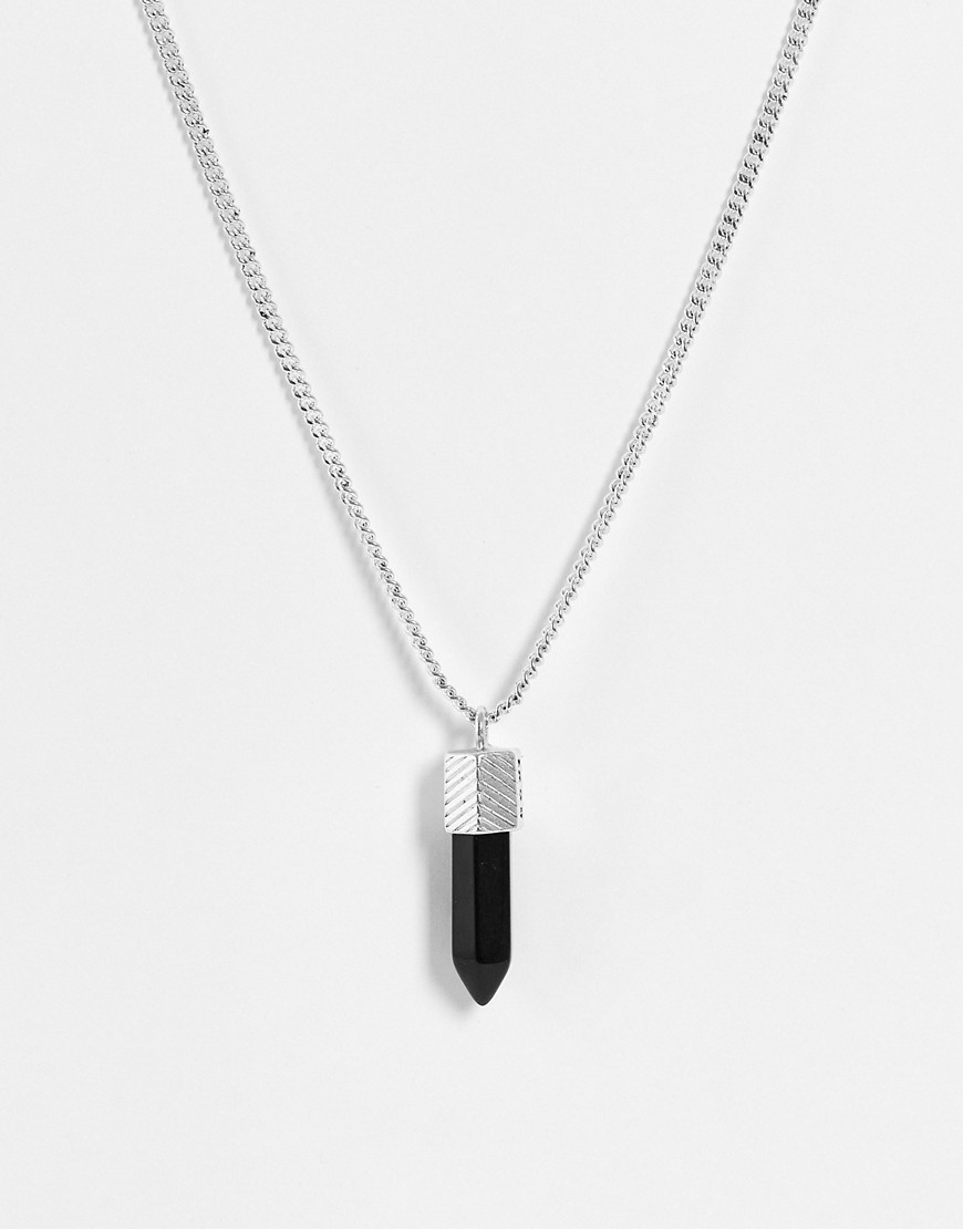 Icon Brand Stone Prism Pendant Necklace In Silver