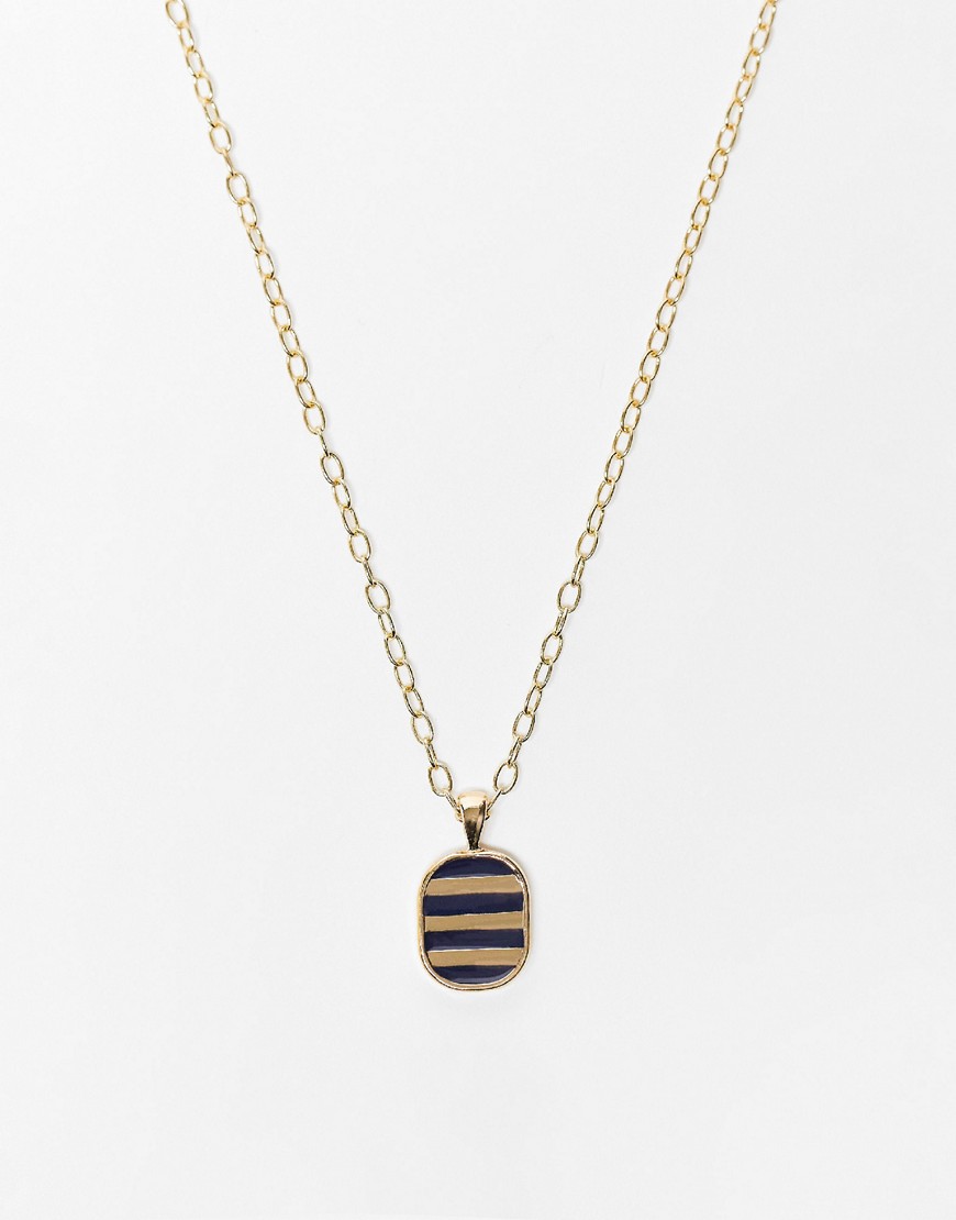 Icon Brand striped pendant necklace in gold