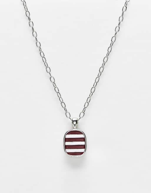 Icon Brand striped pendant necklace in silver