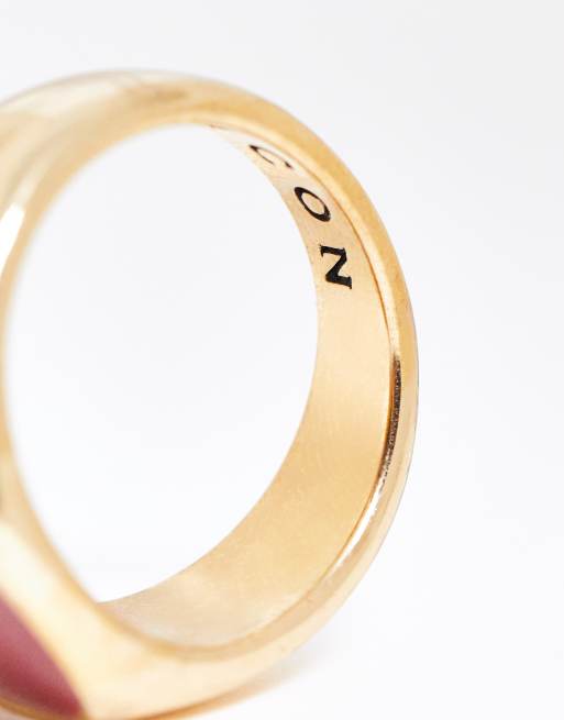 Icon Brand - Sunday - Anello con sigillo color oro smaltato, 3 di 4