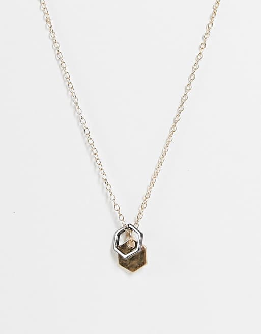 Icon Brand - Sunday - Collier à pendentif hexagonal - Doré