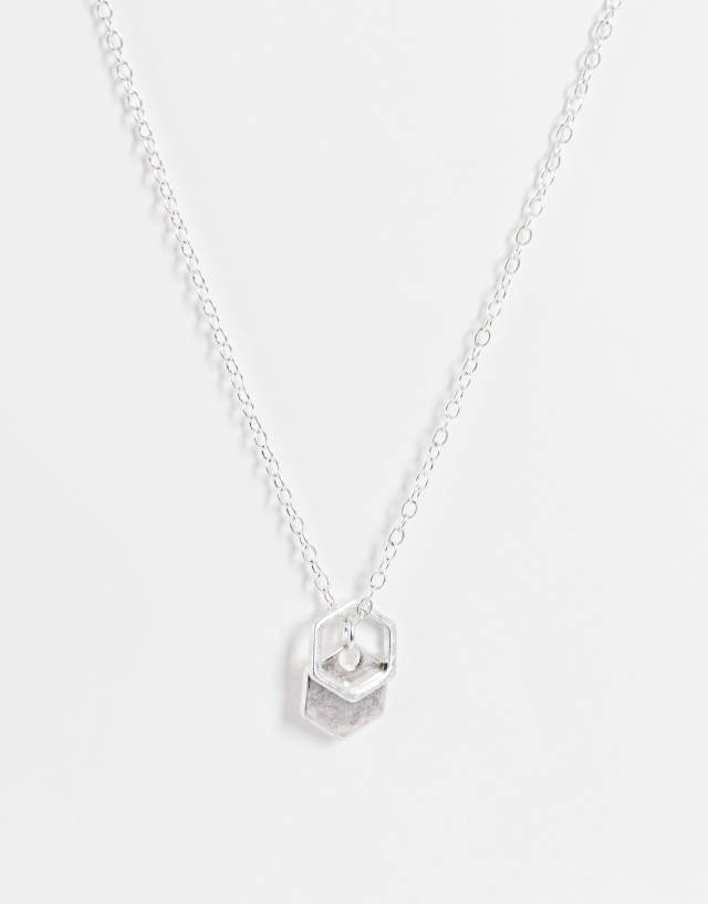 Icon Brand sunday hexagon cluster necklace in silver