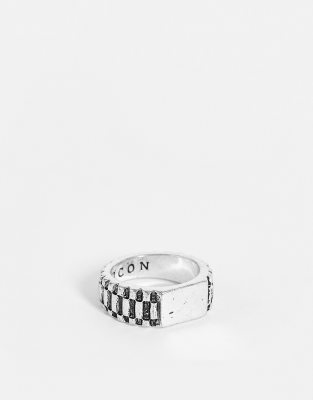 Icon Brand tread signet ring in silver - ASOS Price Checker
