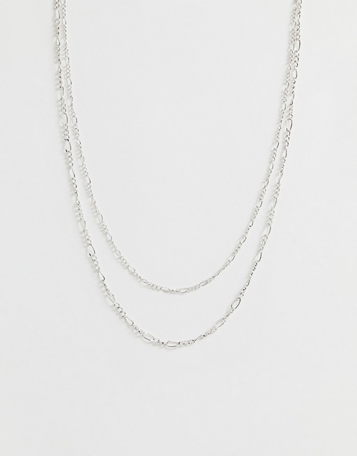 Icon Brand two layer neck chain in silver
