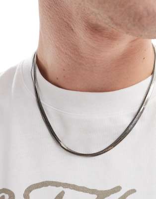 Icon Brand urbex double chain necklace in silver