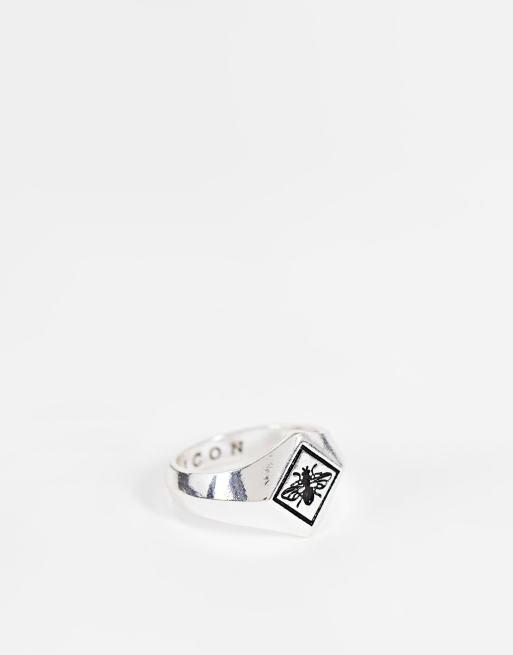 Icon Brand - Zegelring met bij in zilver