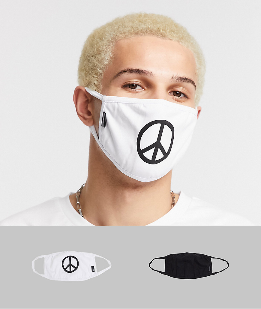 Icon – Gesichtsmasken mit Peace-Symbol und unifarben