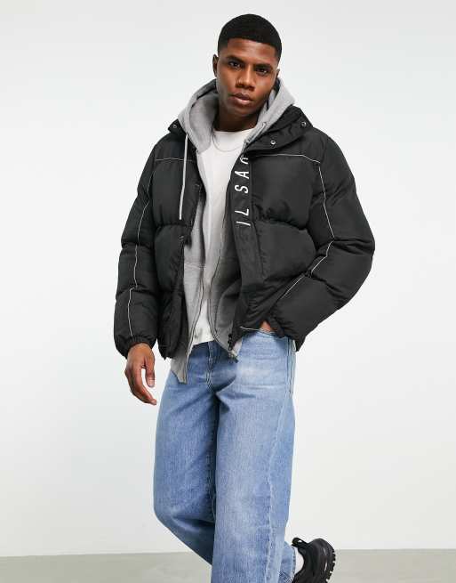 II Sarto logo puffer with piping in black