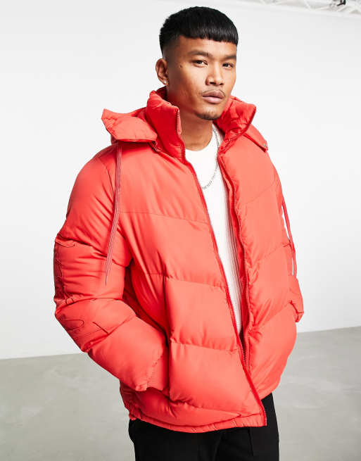 Asos red puffer jacket best sale