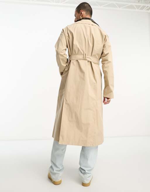 Mens belted hotsell trench coat