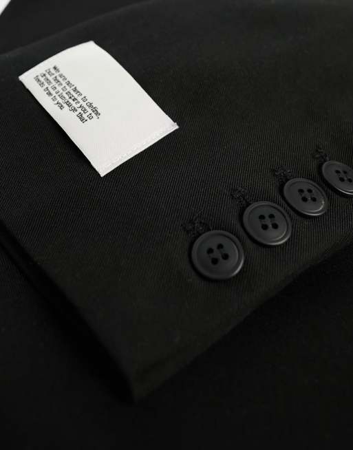 IIQUAL - Unisex - Sort dobbeltradet skræddersyet blazer - Del af sæt, 3 af 4