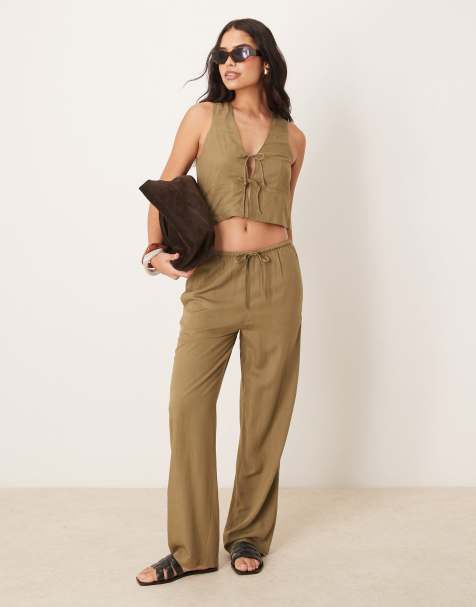 Iisla & Bird beach pants in olive green - part of a set - view 1