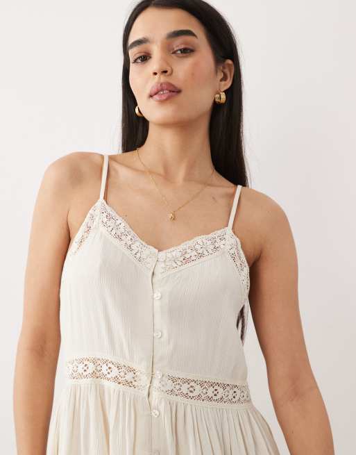 Iisla & Bird button down mini dress in oat, 3 of 4