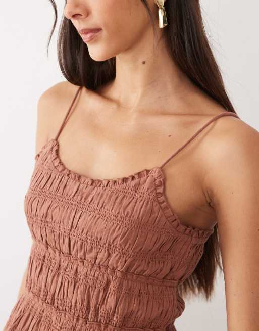 Iisla & Bird cami top in mocha brown, 3 of 4