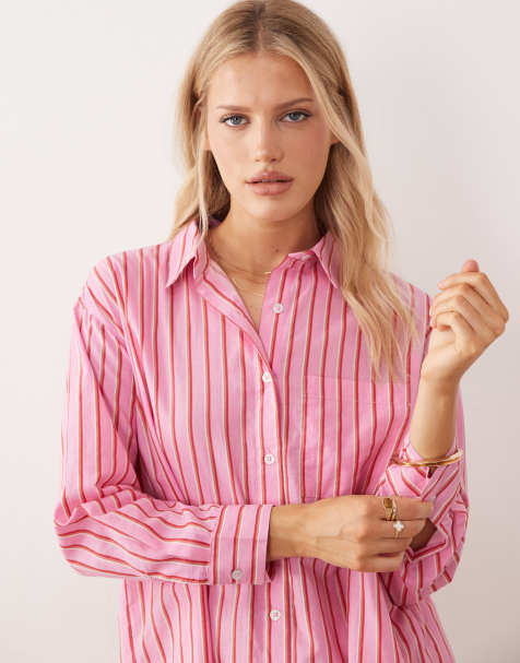 Iisla & Bird - Camicia a maniche lunghe rosa e rossa a righe - view 1