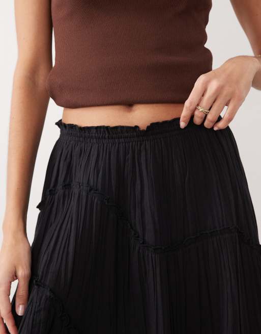 Iisla & Bird – Czarna plażowa spódnica maxi z falbanką, 3 z 5