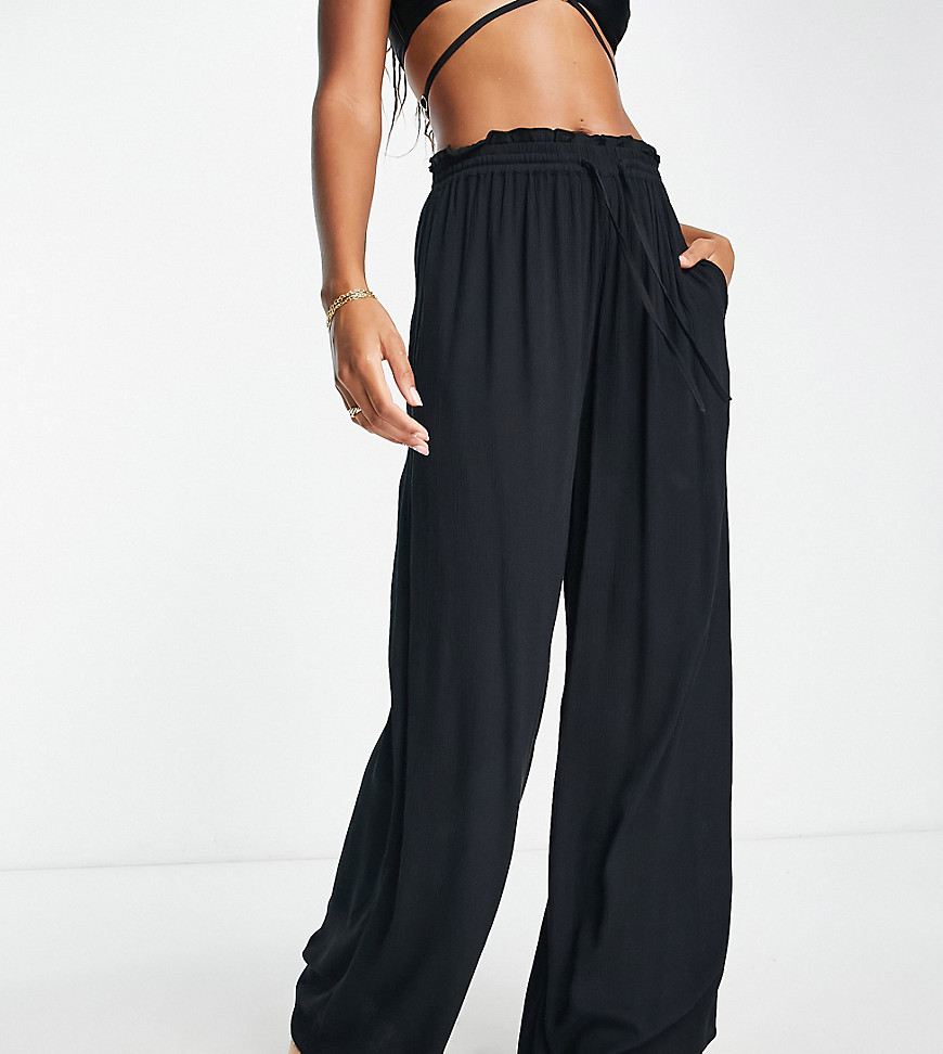 IIsla & Bird Exclusive beach drawstring trouser in black