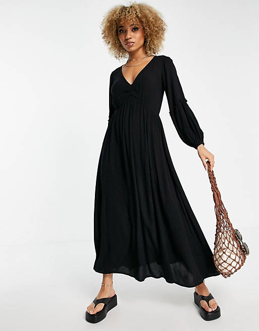 Iisla & Bird Exclusive kimono beach summer dress in black | ASOS