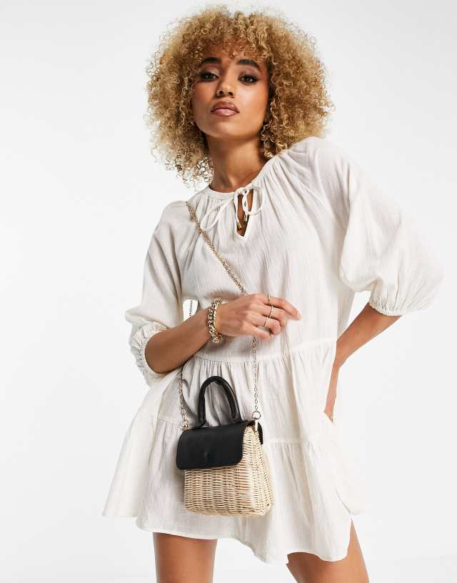 Iisla & Bird - exclusive smock beach summer dress in cream