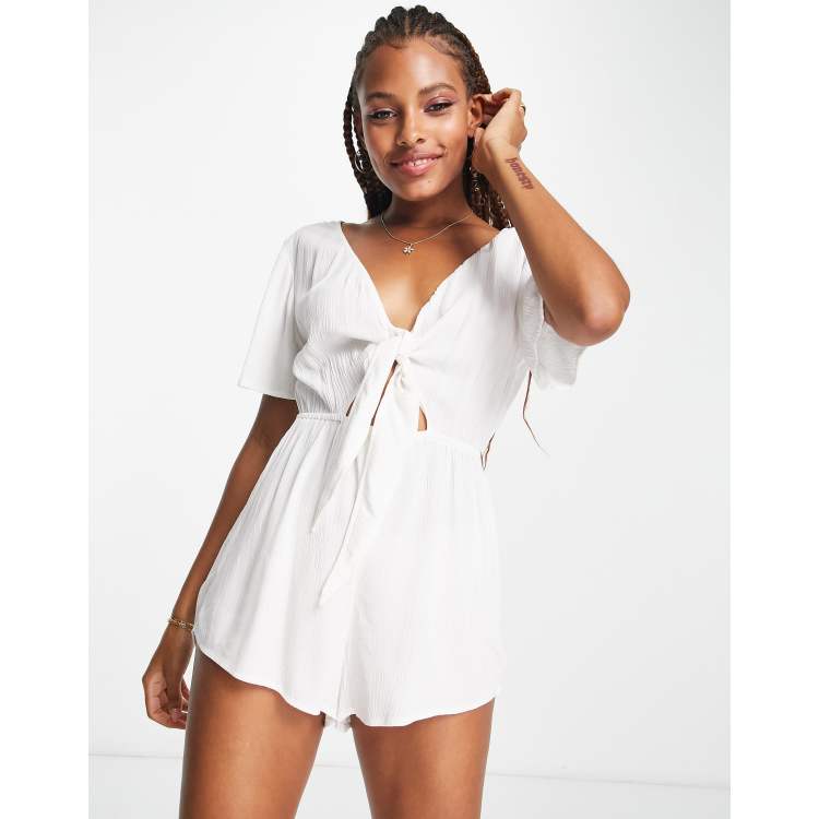 White store tie romper